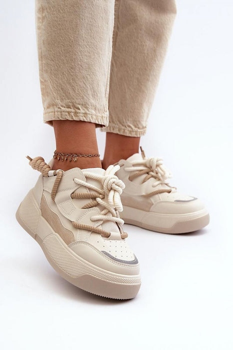 Ukrainian Vibe Beige / 5.5 Velenta Modern Platform Sneakers Velenta Modern Platform Sneakers