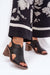 Ukrainian Vibe Black / 5.5 Caldeira Square-Toe Satin Sandals Caldeira Square-Toe Satin Sandals