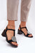 Ukrainian Vibe Black / 5.5 Evelenne Leather Sandals with Sculpted Heel Evelenne Leather Sandals with Sculpted Heel