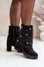 Ukrainian Vibe Black / 5.5 Evelmera Foldover Suede Heel Boots Evelmera Foldover Suede Heel Boots