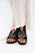 Ukrainian Vibe Black / 5.5 Fiorenna Flat Suede Flower Sandals Fiorenna Flat Suede Flower Sandals