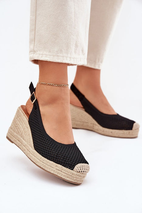 Ukrainian Vibe Black / 5.5 Liravine Braided Wedge-Toe Sandals Liravine Braided Wedge-Toe Sandals