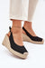 Ukrainian Vibe Black / 5.5 Liravine Braided Wedge-Toe Sandals Liravine Braided Wedge-Toe Sandals