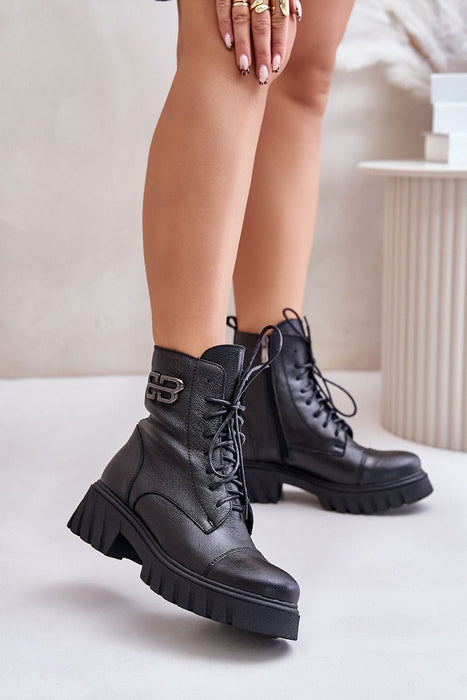 Ukrainian Vibe Black / 5.5 Lorvia Leather Platform Boots Lorvia Leather Platform Boots