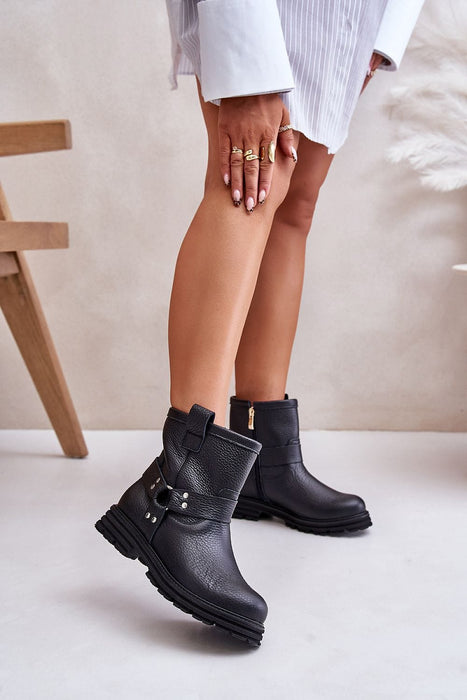 Ukrainian Vibe Black / 5.5 Nevarelle Leather Platform Heel Boots Nevarelle Leather Platform Heel Boots