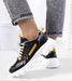 Ukrainian Vibe Black / 5.5 Seralyne Reflective Trim Platform Sneakers Seralyne Reflective Trim Platform Sneakers