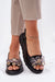 Ukrainian Vibe Black / 5.5 Sorellune Platform Sandals with Crystals Sorellune Platform Sandals with Crystals