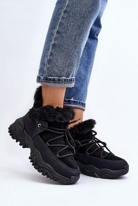 Ukrainian Vibe Black / 5.5 Velora Faux Fur-Lined Winter Sneakers Velora Faux Fur-Lined Winter Sneakers