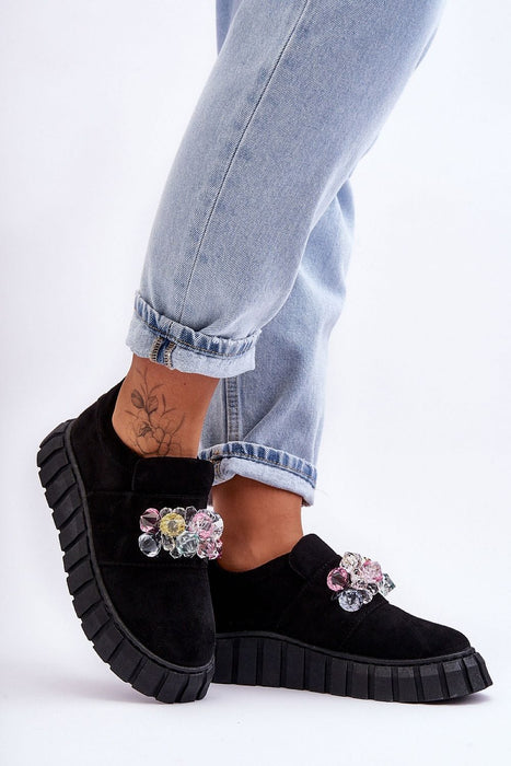 Ukrainian Vibe Black / 5.5 Verelune Crystal Platform Slip-Ons Verelune Crystal Platform Slip-Ons