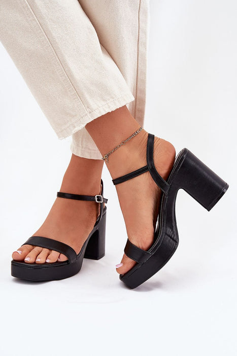 Ukrainian Vibe Black / 5.5 Zafirelle Block-Heel Evening Sandals Zafirelle Block-Heel Evening Sandals
