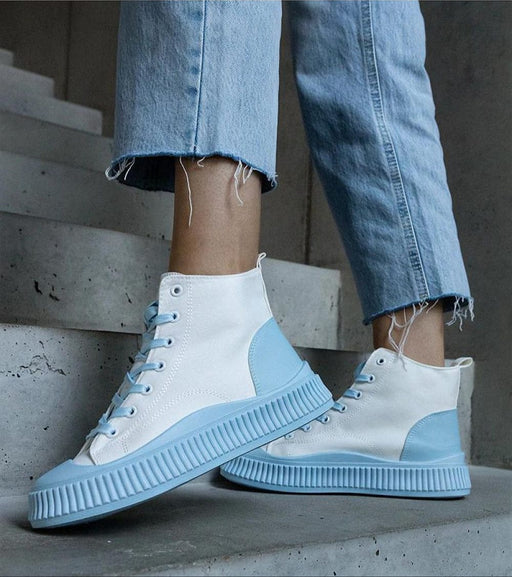 Ukrainian Vibe Blue / 5.5 Ossavine Fabric Platform Lace Sneakers Ossavine Fabric Platform Lace Sneakers