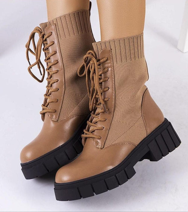 Ukrainian Vibe Braveda Brown Elastic-Top Boots Braveda Brown Elastic-Top Boots
