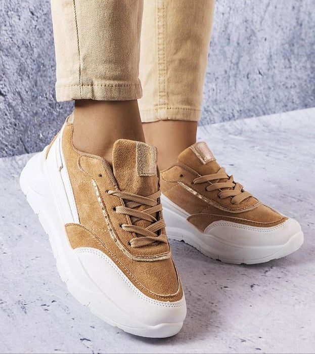 Ukrainian Vibe Brown / 5.5 Ismerra Suede Platform Lace Sneakers Ismerra Suede Platform Lace Sneakers