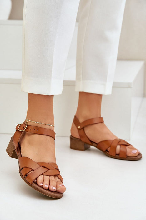 Ukrainian Vibe Brown / 5.5 Valerinne Cross-Strap Leather Sandals Valerinne Cross-Strap Leather Sandals