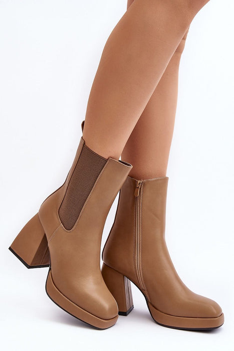 Ukrainian Vibe Brown / 5.5 Vallorea Square-Toe Platform Boots Vallorea Square-Toe Platform Boots