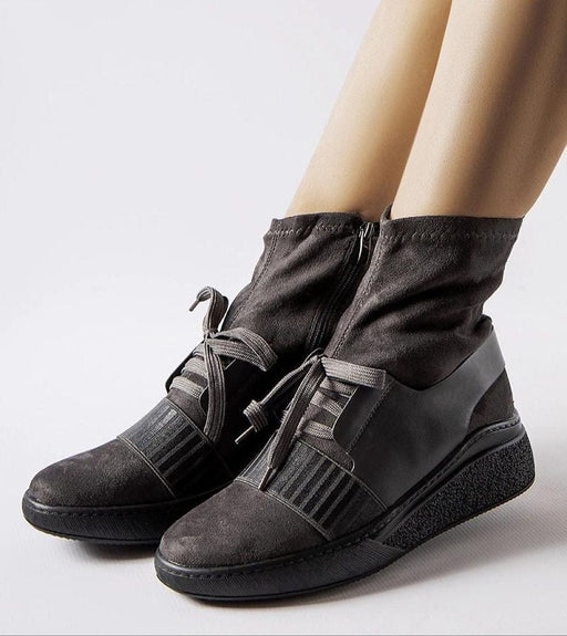 Ukrainian Vibe Calvera Grey Knit Platform Boots Calvera Grey Knit Platform Boots