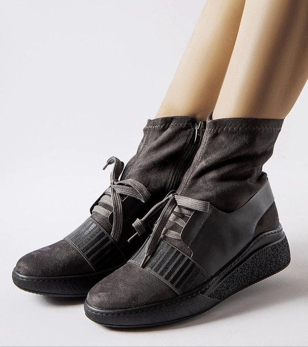 Ukrainian Vibe Calvera Grey Knit Platform Boots Calvera Grey Knit Platform Boots