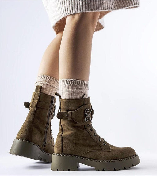 Ukrainian Vibe Castore Green Suede Platform Baggers Castore Green Suede Platform Baggers