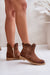 Ukrainian Vibe Dark Brown / 5.5 Valdera Suede Ankle Boots with Cutout Detail Valdera Suede Ankle Boots with Cutout Detail