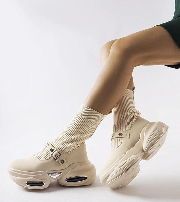 Ukrainian Vibe Elvessa Stretch Knit Ankle Boots Elvessa Stretch Knit Ankle Boots