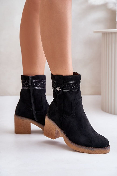 Ukrainian Vibe Evirenna Suede-Stitched Heel Boots Evirenna Suede-Stitched Heel Boots