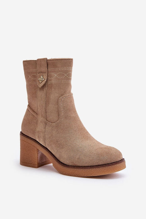 Ukrainian Vibe Evirenna Suede-Stitched Heel Boots Evirenna Suede-Stitched Heel Boots