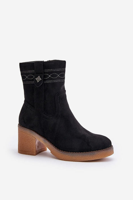 Ukrainian Vibe Evirenna Suede-Stitched Heel Boots Evirenna Suede-Stitched Heel Boots