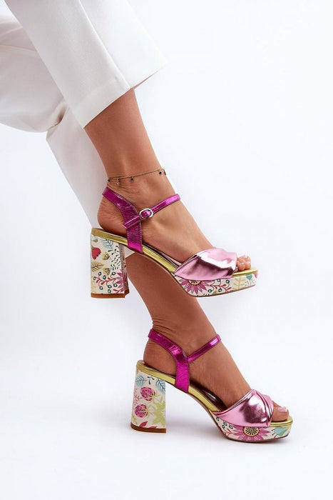 Ukrainian Vibe Florvella Patterned Block Heel Sandals Florvella Patterned Block Heel Sandals