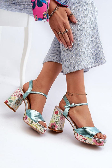 Ukrainian Vibe Florvella Patterned Block Heel Sandals Florvella Patterned Block Heel Sandals