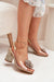 Ukrainian Vibe Gold / 5.5 Aluresta Crystal Column Heel Sandals Aluresta Crystal Column Heel Sandals