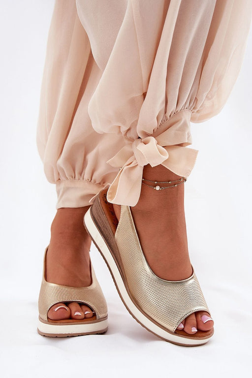 Ukrainian Vibe Gold / 5.5 Alvarenne Classic Buckled Wedge Sandals Alvarenne Classic Buckled Wedge Sandals