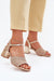 Ukrainian Vibe Gold / 5.5 Lureciane Mixed-Media Column Heel Sandals Lureciane Mixed-Media Column Heel Sandals