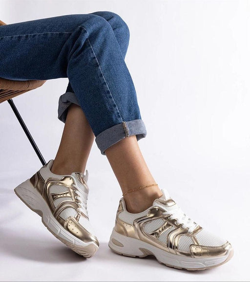 Ukrainian Vibe Gold / 5.5 Melvyna White Motion Sneakers Melvyna White Motion Sneakers