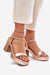 Ukrainian Vibe Gold / 5.5 Zafirelle Block-Heel Evening Sandals Zafirelle Block-Heel Evening Sandals
