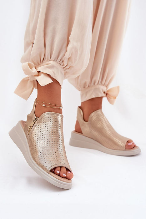 Ukrainian Vibe Gold / 5.5 Zirellan Side-Zip Wedge Sandals Zirellan Side-Zip Wedge Sandals