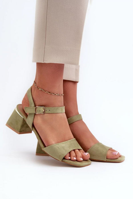 Ukrainian Vibe Green / 5.5 Valenta Suede Block-Heel Sandals Valenta Suede Block-Heel Sandals