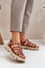 Ukrainian Vibe Light Brown / 5.5 Rovenne Studded Platform Leather Sandals Rovenne Studded Platform Leather Sandals