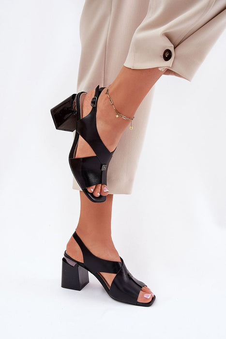 Ukrainian Vibe Lunavine Column Heel Sandals with Accent Lunavine Column Heel Sandals with Accent