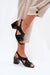 Ukrainian Vibe Lunavine Column Heel Sandals with Accent Lunavine Column Heel Sandals with Accent