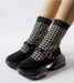 Ukrainian Vibe Multicolor / 5.5 Elvessa Stretch Knit Ankle Boots Elvessa Stretch Knit Ankle Boots