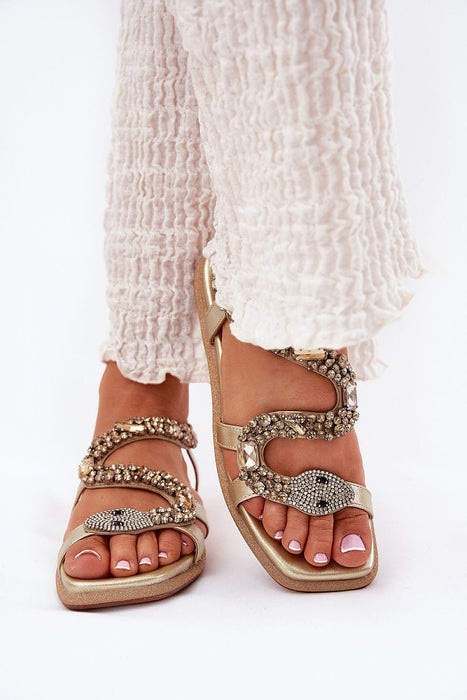Ukrainian Vibe Nevalia Sandals with Crystal Snake Detail Nevalia Sandals with Crystal Snake Detail