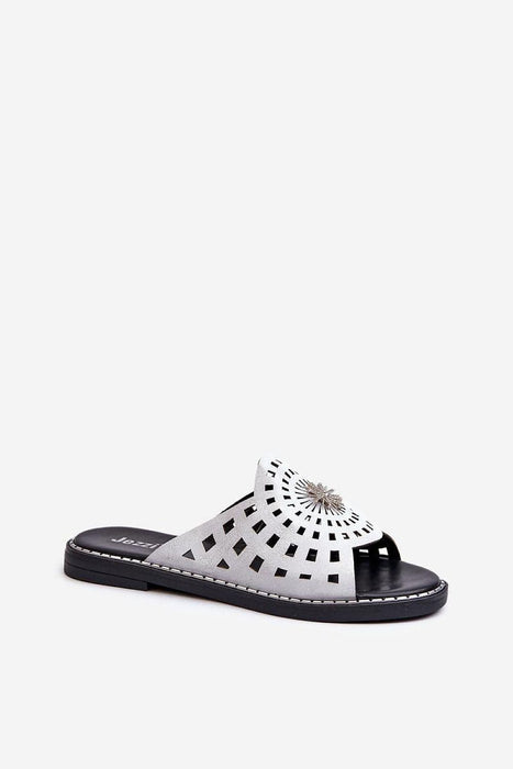 Ukrainian Vibe Orletta Flat Slides with Cutout Detail Orletta Flat Slides with Cutout Detail