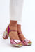 Ukrainian Vibe Pink / 5.5 Florvella Patterned Block Heel Sandals Florvella Patterned Block Heel Sandals