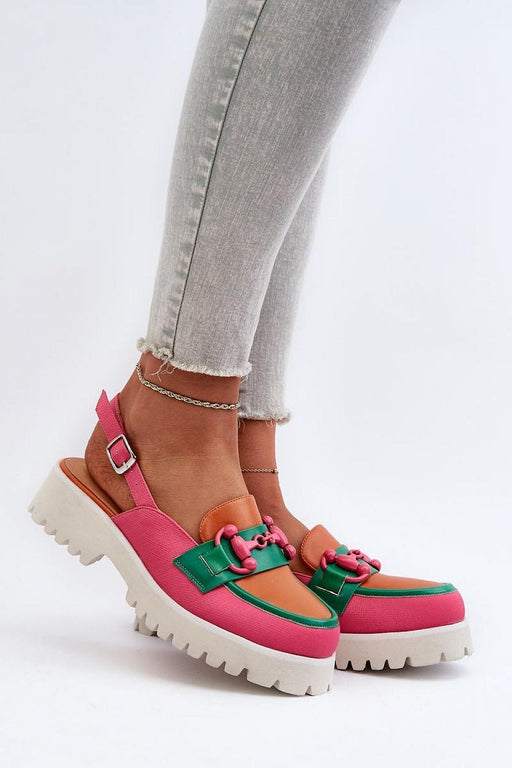 Ukrainian Vibe Pink / 5.5 Larivena Buckled Low Platform Sandals Larivena Buckled Low Platform Sandals