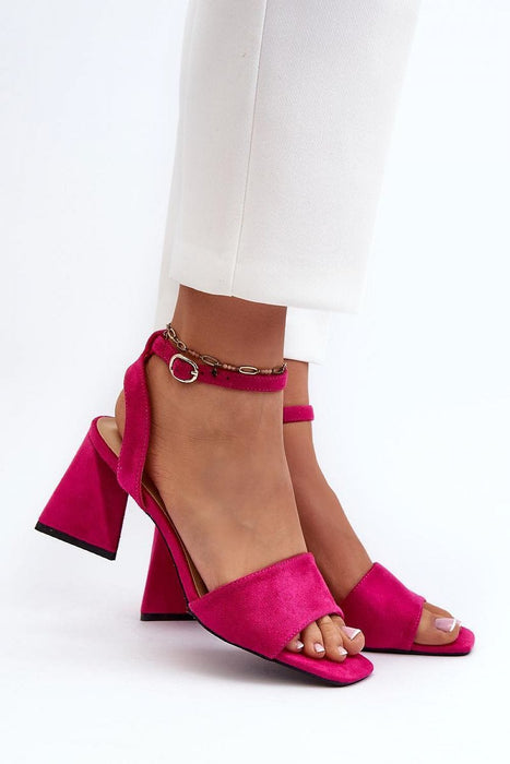 Ukrainian Vibe Pink / 5.5 Solavine High Suede Strap Sandals Solavine High Suede Strap Sandals