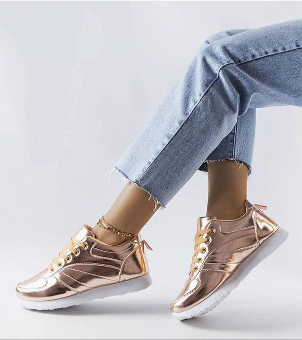 Ukrainian Vibe Quirayne Golden Low-Top Sneakers Quirayne Golden Low-Top Sneakers