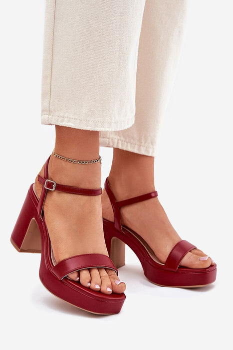 Ukrainian Vibe Red / 5.5 Zafirelle Block-Heel Evening Sandals Zafirelle Block-Heel Evening Sandals