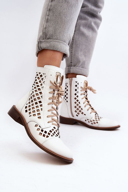 Ukrainian Vibe Solvitta Perforated Leather Boots Solvitta Perforated Leather Boots