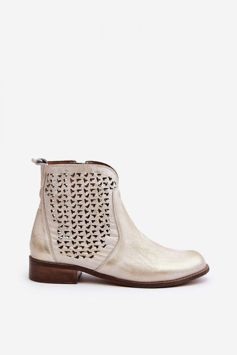 Ukrainian Vibe Velenna Openwork Leather Zip Boots Velenna Openwork Leather Zip Boots