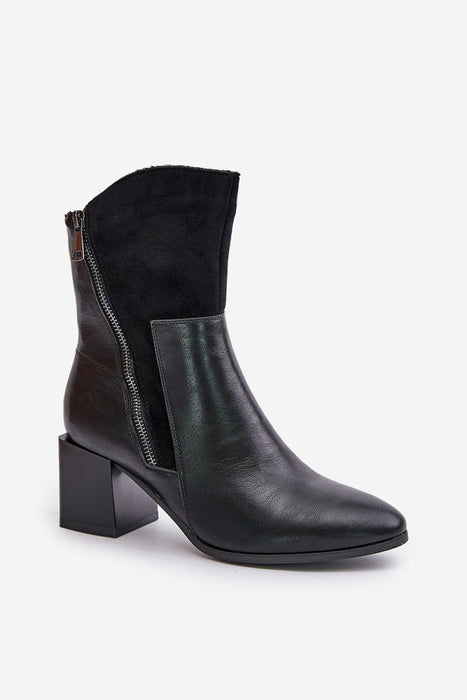Ukrainian Vibe Verida Zip-Heel Winter Boots in Eco Leather Verida Zip-Heel Winter Boots in Eco Leather